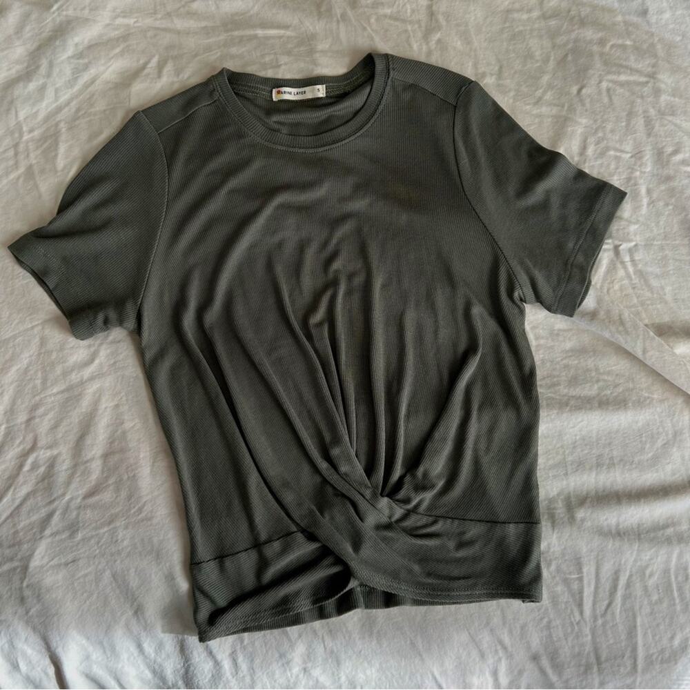 Marine Layer Olive Green Short Sleeve Tee